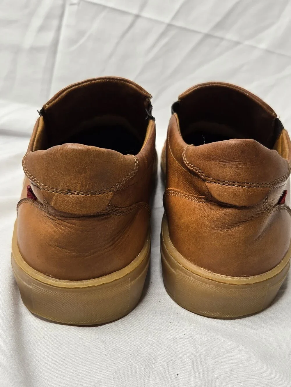 Marc Joseph New York Men’s Woven Leather Slip On Sneakers Cognac Brown 10.5